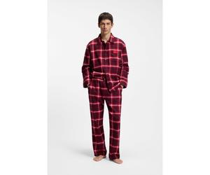 HUGO Pyjama en coton à carreaux avec étiquettes logotées - Style LOUK_LONG SET, 50550084 Rouge M