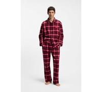 HUGO Pyjama en coton à carreaux avec étiquettes logotées - Style LOUK_LONG SET, 50550084 Rouge XXL