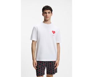 HUGO Pyjama en coton à imprimé cœur, dans une boîte cadeau - Style AMORO_SHORT SET, 50556676 Fantaisie L