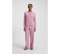 HUGO Pyjama Regular en coton stretch avec étiquettes logotées - Style NITE_LONG SET, 50549929 Rose S
