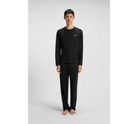 HUGO Pyjama Relaxed en jersey stretch à logos revisités - Style NOCTO_LONG SET, 50550099 Noir S