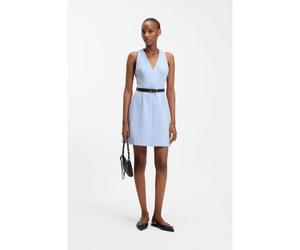 HUGO Robe à col V avec détails de couture - Style Kelila, 50558174 bleu clair 36
