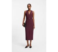 HUGO Robe à col V et boucle à la taille - Style Katoni-2, 50559123 Bordeaux 46