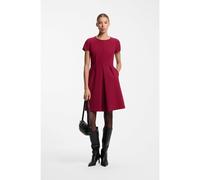 HUGO Robe à manches courtes en tissu stretch plissée sur le devant - Style Kaneni, 50568949 Rouge sombre 36