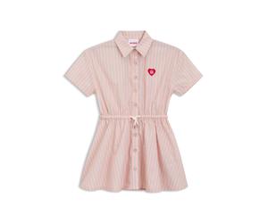HUGO Robe-chemise enfant en popeline de coton à rayures - Style G01202/44K10A, G01202 Rose clair 156