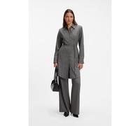 HUGO Robe chemise mi-longue à rayures tennis avec ceinture et poignets larges - Style Kosmena, 50569296 Gris à motif 40