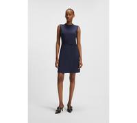 HUGO Robe coupe évasée avec nœud logoté superposé - Style Kanine, 50542619 Bleu foncé 36