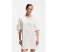 HUGO Robe de nuit en coton stretch avec empiècement en mesh - Style MESH LOGO NIGHTY, 50561598 Naturel L