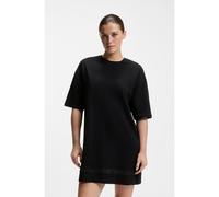 HUGO Robe de nuit en coton stretch avec empiècement en mesh - Style MESH LOGO NIGHTY, 50561598 Noir L
