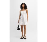 HUGO Robe en coton à volants avec bretelles à nouer - Style Karamela-1_B, 50538698 Blanc 38