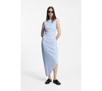 HUGO Robe en crêpe avec ourlet asymétrique froncé - Style Kuzella-1, 50558218 bleu clair 36