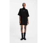 HUGO Robe en maille avec badge logoté en silicone - Style Simo_B, 50554219 Noir L