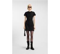 HUGO Robe en maille bouclette brillante avec finitions bande ornée d’une chaîne - Style Kifara, 50555905 Noir 40