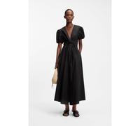 HUGO Robe longue en coton avec devant torsadé - Style Kodela, 50559524 Noir 34