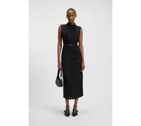 HUGO Robe longue en crêpe à encolure montante drapée - Style Kimile, 50542318 Noir 40
