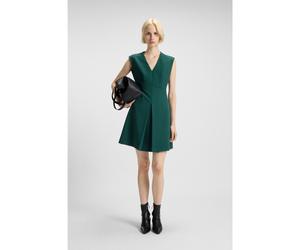 HUGO Robe Regular sans manches avec pli sur le devant - Style Kilama, 50547206 Vert sombre 36