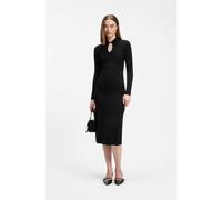 HUGO Robe Slim mi-longue avec col polo et ouverture goutte d’eau - Style Sdropy, 50562691 Noir L