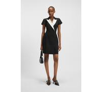 HUGO Robe style veste à revers contrastants - Style Kazuna, 50544765 Blanc / Noir 34