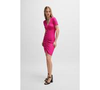 HUGO Robe tube à col V et fronces sur le devant - Style Slisery, 50538138 Rose XS