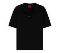 HUGO Polo en maille avec patte de boutonnage recouverte - Style San Peter-CV, 50536672 Noir XXL