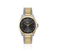 HUGO Seam Montre avec cadran noir texturé et finition deux tons - Style #SEAM, 58733314 Couleur argentée pcs.