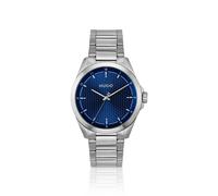 HUGO Seam Montre en acier inoxydable à cadran bleu texturé - Style #SEAM, 58733313 Couleur argentée pcs.