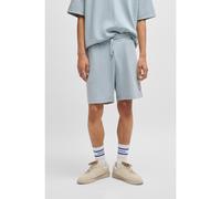 HUGO Short ample en coton mélangé à la structure gaufrée - Style Nuwafflo, 50534451 bleu clair XS