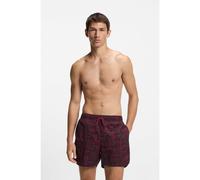 HUGO Short de bain à cordon de serrage et imprimé partout - Style RIK, 50533795 Rouge sombre XL