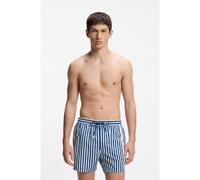 HUGO Short de bain à rayures avec logo vertical - Style COASTA_Swim short, 50566616 Bleu S