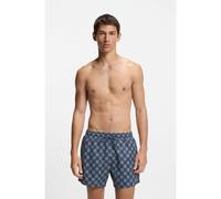 HUGO Short de bain à séchage rapide et imprimé à carreaux à logo empilé - Style AARON_SWIM, 50556792 Bleu foncé L