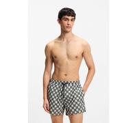 HUGO Short de bain à séchage rapide et imprimé à carreaux à logo empilé - Style AARON_SWIM, 50556792 Vert L