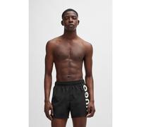 HUGO Short de bain à séchage rapide et logo imprimé vertical - Style ABAS, 50513979 Noir M