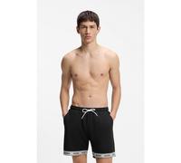 HUGO Short de bain en maille filet avec ruban logoté en jacquard - Style LITE_SWIM_SHORTS, 50561151 Noir XXL