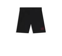 HUGO - Short homme Laze Shorts CW - coton stretch, logo imprimé encadré - Noir S