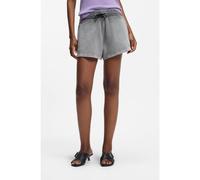 HUGO Short décontracté en molleton de coton avec logo en relief - Style Norlina_B_1, 50559459 Gris S