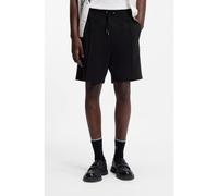 HUGO Short en coton mélangé avec garniture logo revisité - Style Dimacshort, 50562844 Noir M