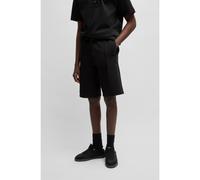 HUGO Short en coton mélangé avec surpiqûres en zigzag - Style Dilmos, 50536345 Noir XXL