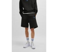 HUGO Short en molleton de coton avec écusson logoté - Style Nasensio, 50522364 Noir XS