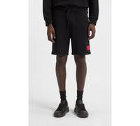 HUGO Short en molleton de coton avec étiquette logotée rouge - Style Diz222, 50466196 Noir XL