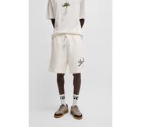 HUGO Short en molleton de coton avec logo artistique - Style Duold, 50539002 Naturel L