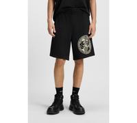 HUGO Short en molleton de coton avec motif boxe - Style Dubox, 50542413 Noir L