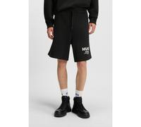 HUGO Short Loose en molleton de coton à logo imprimé - Style Nomario, 50510728 Noir M