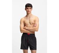 HUGO Shorts de bain à taille double avec détails logo - Style GALAXY_swim, 50561128 Noir XL
