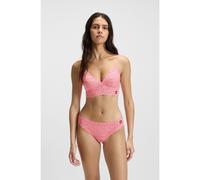 HUGO Slip à bords festonnés en dentelle à motif léopard - Style BRIEF LEO LACE, 50545731 Rouge clair XL