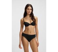 HUGO Slip à la coupe Regular Rise en microfibre stretch avec finition en dentelle - Style BRIEF UNIQUE, 50545733 Noir L
