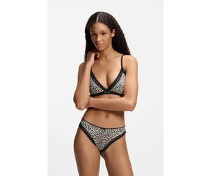 HUGO Slip à la coupe Regular Rise en microfibre stretch avec finition en dentelle - Style BRIEF UNIQUE, 50545733 Fantaisie XS
