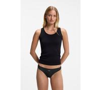 HUGO Slip coupe Low Rise avec finition en dentelle ton sur ton - Style TRIPLET MICRO THONG, 50566737 Noir XS