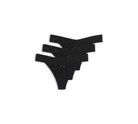 HUGO Slip en coton stretch avec finition en dentelle élégante - Style TRIPLET LACE STRING, 50557221 Noir XL