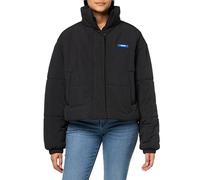 HUGO Small Logo Zip Up Puffer Jacket Doudoune, Jade Noire, L Femme