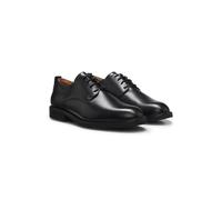 HUGO Souliers à laçage ouvert en cuir avec détails perforés - Style Ginsby_derb_plltbr, 50569007 Noir 39.5